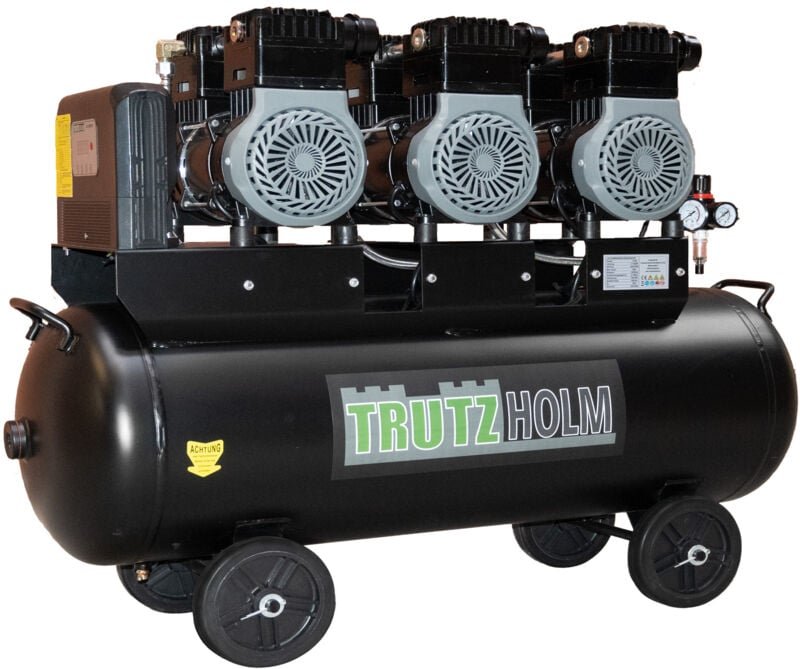 Flüster Kompressor Luftdruckkompressor 100L Kessel 62 dB leise 4500W - 738L/min