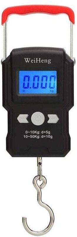 SNQ - Hängehakenwaage, Gepäckwaage mit doppelter Präzision, Kofferwaage mit LCD-Hintergrundbeleuchtung, 50 kg / 5G-Keyou...