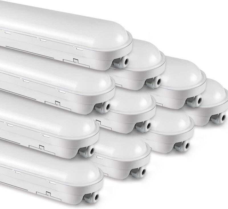 10 Stück,Feuchtraumleuchte led 120CM, 36W 4500LM led Lampe Röhre, Verknüpfbar Werkstattlampe IP65 Wasserfest led Leuchts...