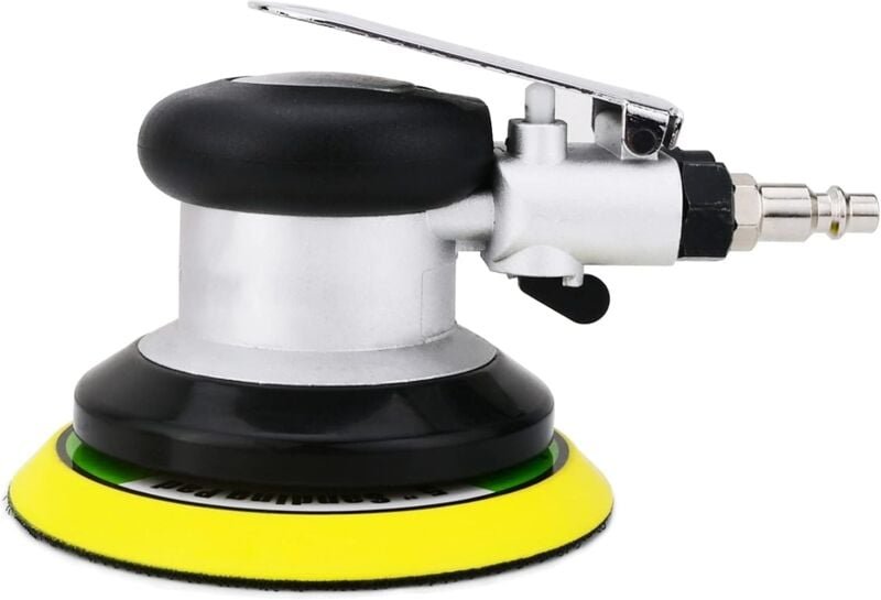 Professioneller Luft-Exzenterschleifer, Hochleistungs-Mini-Dual-Action-Pneumatikpolierer mit 13500 U/min (Silber 125 mm)