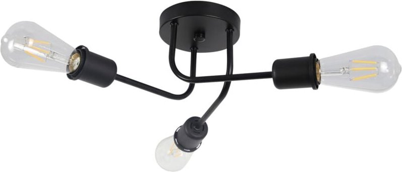 Gbly - Deckenleuchte Vintage Deckenlampe Retro - Schwarz 3 Flammig Wonhzimmerlampe für Wohnzimmer Schlafzimmer Esszimmer...