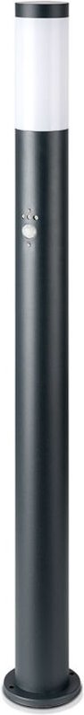 110 cm LED-Garten-Stehleuchte mit E27-Lampenfassung und Bewegungsmelder aus Stahl IP44, Farbe Grau - V-tac