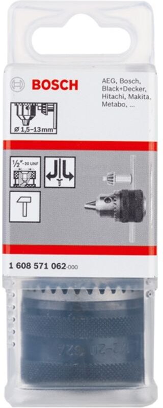 Zahnkranzbohrfutter bis 13 mm, 1,5 - 13 mm, 1/2 - 20, für Rechts-/Linkslauf - 1608571062 - Bosch