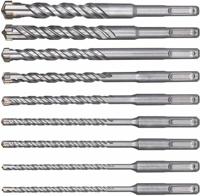 Thumbnail - Betonbohrer-Herstellung - Bohrer-Sortiment - SDS-plus - 9-teilig (5 mm 16 mm) Elektrischer Hammerbohrer SDS-Plus-Kreuzbo...