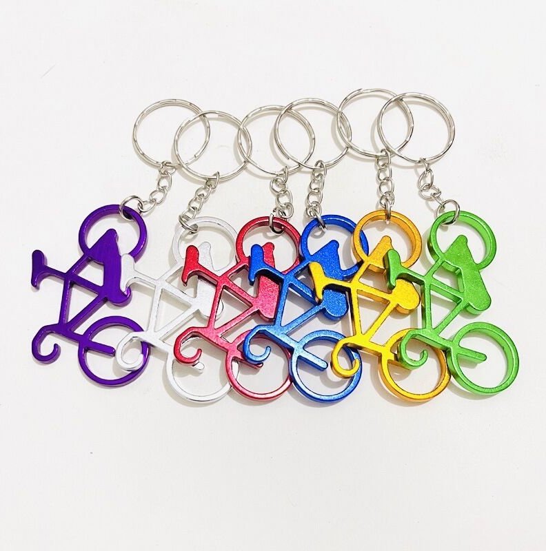12 Stück Flaschenöffner in Fahrradform, Schlüsselanhänger, Fahrrad-Flaschenöffner, Bier-Aluminium-Flaschenöffner, Schlüs...
