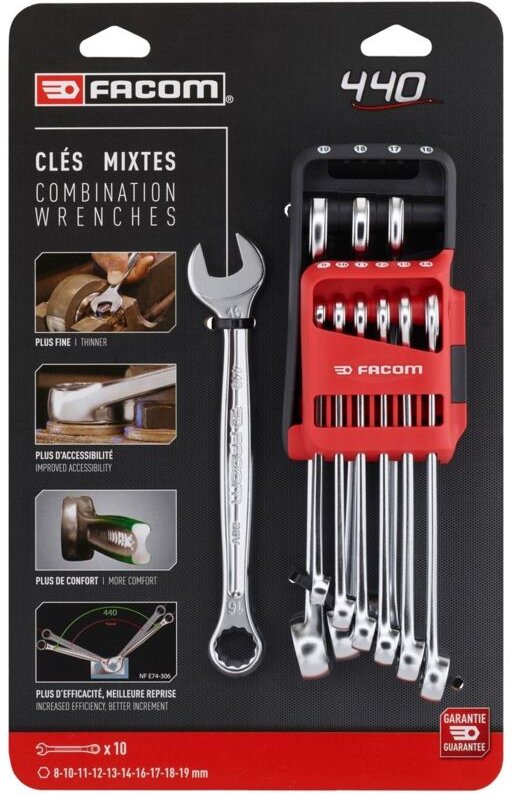 Facom - Set mit 10 Ringschlüsseln im Koffer - 440.JP10PB