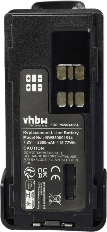Vhbw - 1x Akku kompatibel mit Motorola DP4400, DP4400E, DP4401e, DP4401 Funkgerät, Walkie Talkie (2600 mAh, 7,4 v, Li-Io...