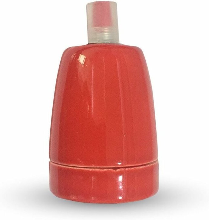 Portalampda in porcellana attacco e27 colore rosso vt-799 3799 3799