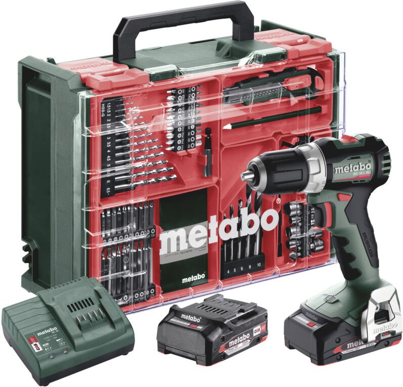Metabo BS 18 L BL Set 613155710 Akku-Bohrschrauber 18 V 2 Ah Li-Ion inkl. 2. Akku, bürstenlos, inkl
