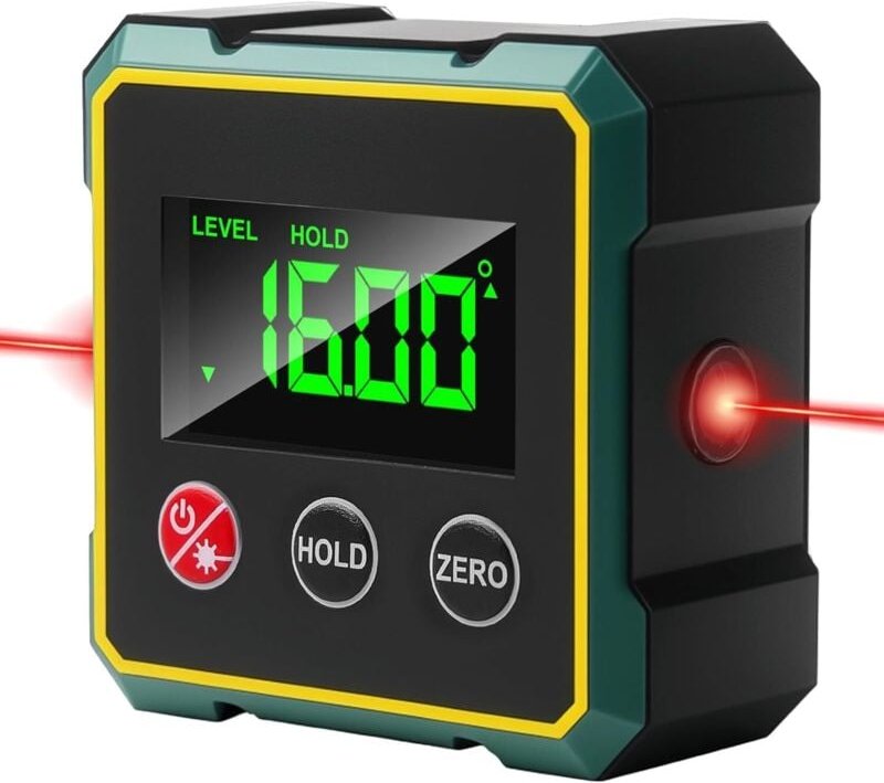 Digitaler Winkelmesser, digitale Wasserwaage mit LCD-Display, über USB wiederaufladbarer digitaler Winkelmesser für Zimm...