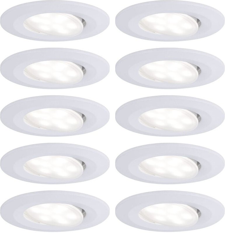 Paulmann LED-Bad-Einbauleuchte 10er Set 60 W Weiß (matt)