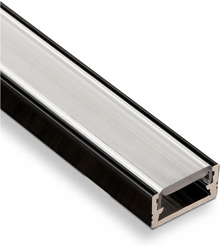 3 Stück SOTECH LED Profil-11 Schwarz Aufbauprofil 2000 x 14 x 7 mm mit opaler Abdeckung