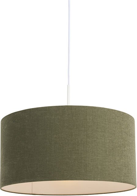 Hängelampe weiß mit grünem Schirm 50 cm - Combi 1