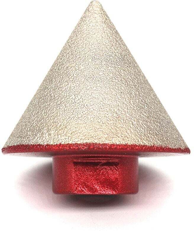 Fresa de diamante soldada M14 para escariar piedra, cerámica, baldosas y vidrio, rosca de fresa de punta cónica de 48 mm...