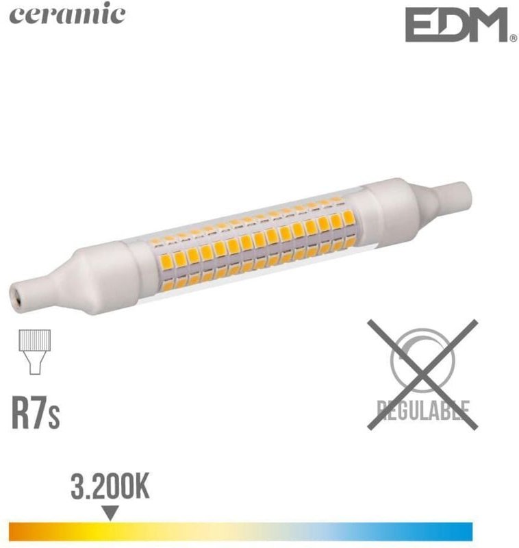EDM - Lineare LED-Lampe 118 mm R7S 9 w 1150 lm 3000 k warmes Licht 118 x ø 16 mm
