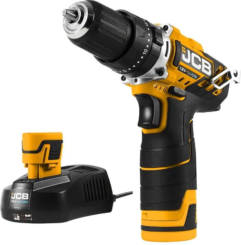 Akku Schlagbohrschrauber 12V inkl. 2x2,0 Ah Li-Ion Akkus Ladegerät im Karton - JCB