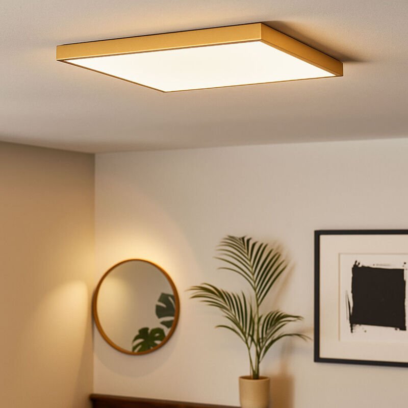 Deckenlampe Wohnzimmerleuchte Deckenleuchte Büroleuchte Aufbaupanel quadratisch, Kunststoff Metall, 1x led 2900lm 3000K ...