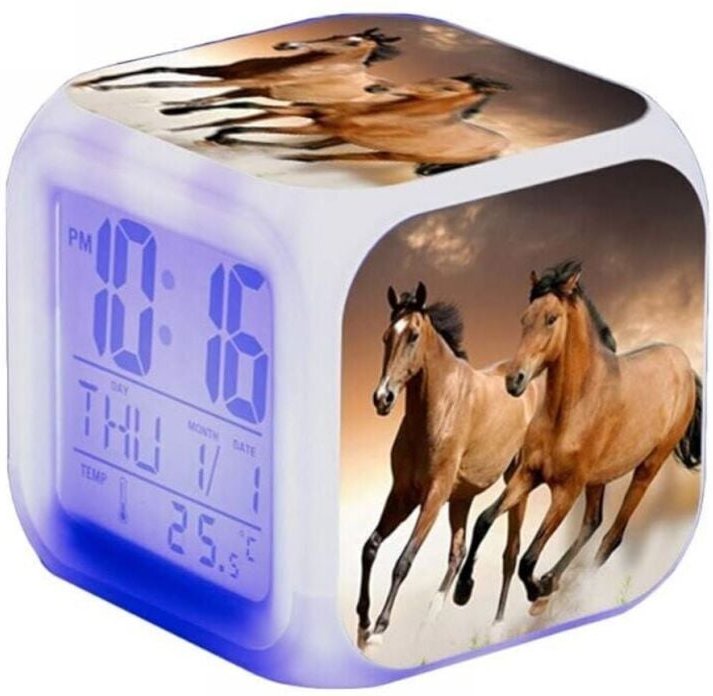 Thumbnail - Odipie - Pferdewecker – Tieralarm – led – mit Licht – leuchtet im Dunkeln – für Kinder und Erwachsene – Geburtstagsgesch...