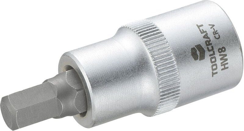 Toolcraft - 816158 Innen-Sechskant Steckschlüssel-Bit-Einsatz 8 mm 1/2' (12.5 mm)
