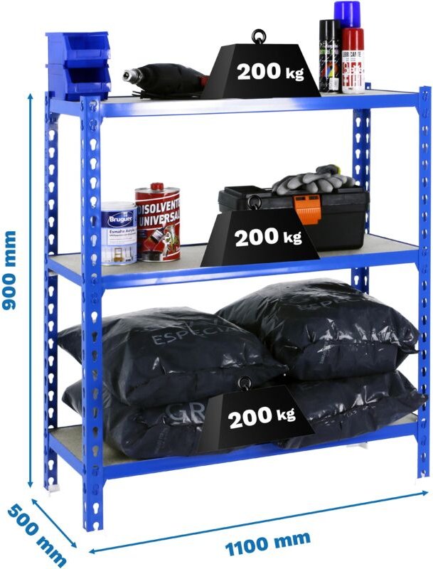 Simonrack Moderne Regale blau und Holz 3 Regale