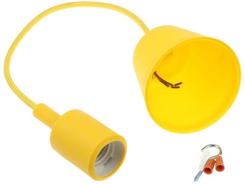 Trade Shop - Deckenleuchter, Kronleuchter, modernes Stoffkabel, 1 m, Farbe - Gelb