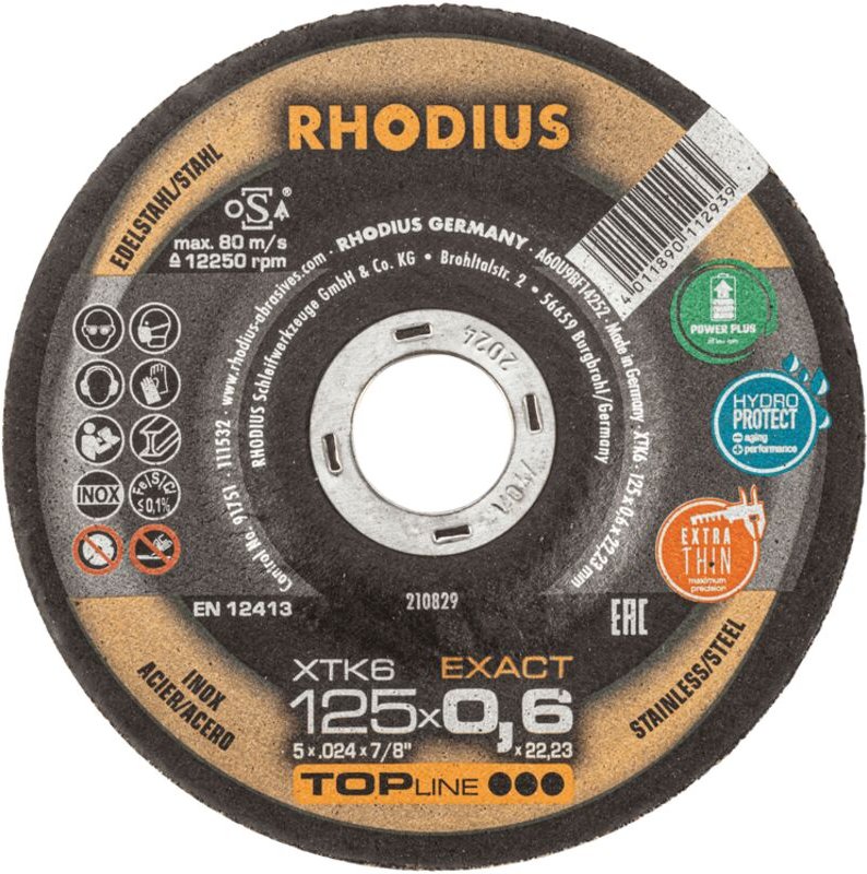 Rhodius - XTK6 exact, 50 Stück, 125 x 0,6 mm, Trennscheibe