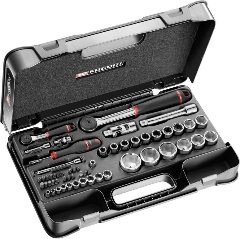 Gehäuse 1/4 1/2 metrische Sechskant-Steckschlüssel R-S.161B Facom 55-teilig - RS.161-2