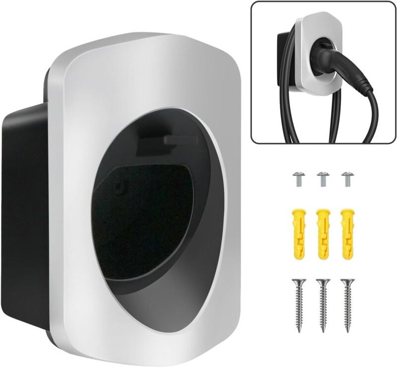 Jalleria - Kabelhalter zur Wandmontage, Typ 2, Halterung für Elektroauto-Ladegerät mit Anschluss, Ladekabel-Organizer, L...
