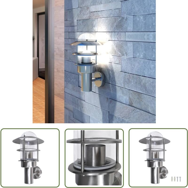 The Living Store - Patio led Wandleuchte Lampe Edelstahl Außenlampe - Wandleuchte - Edelstahl - Outdoor Beleuchtung - Ga...