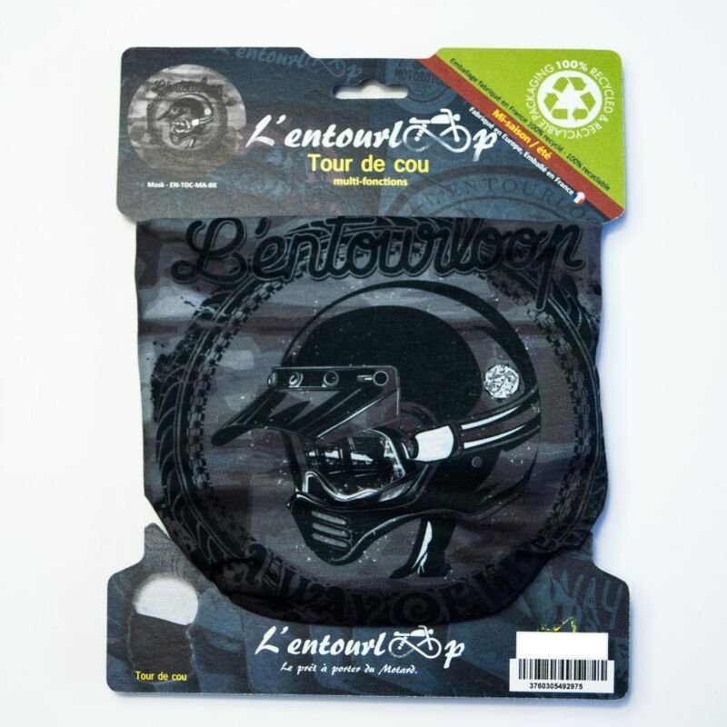 Motorrad-Halsband l'entourloop motorcycle mask schwarz 100%