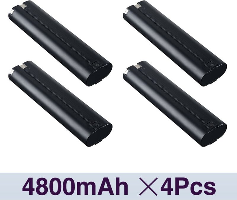 Pdstation - 4 x 9,6 v Ni-MH-Batterie kompatibel mit Makita 9,6 v 9000/9001/9033/9034/9600, 5090D/6012HD/4190D/4390D und ...