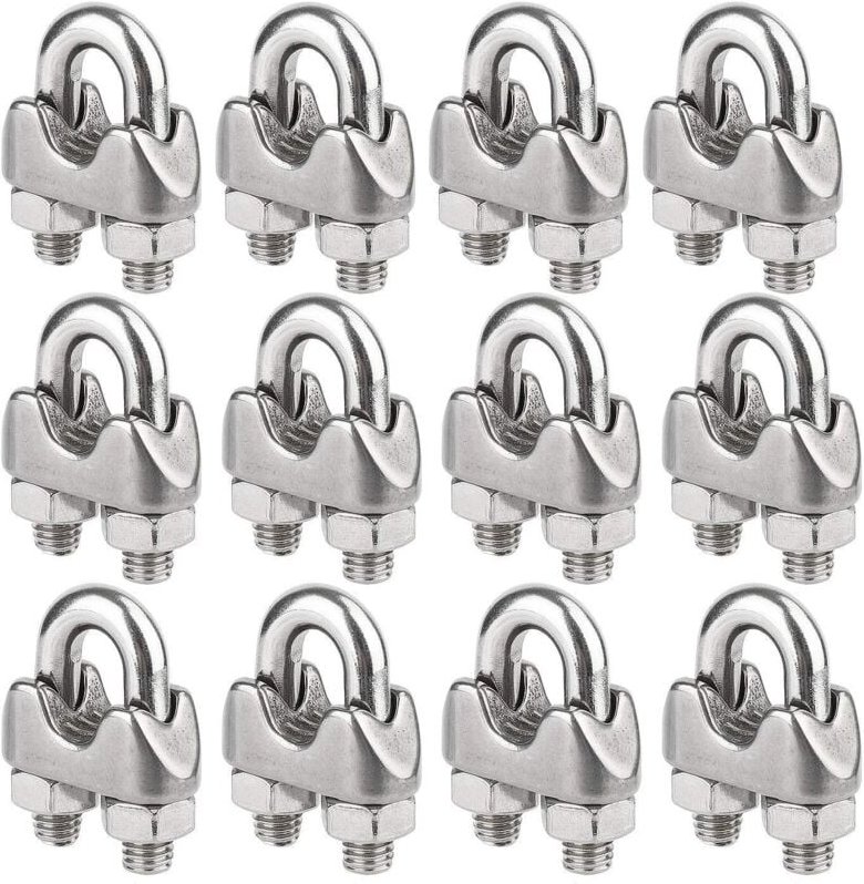 M3-Drahtkabelbinder, Kabelbinder, U-Bolzen, 3 mm Durchmesser, Edelstahl-Kabelclip, 12 Stück