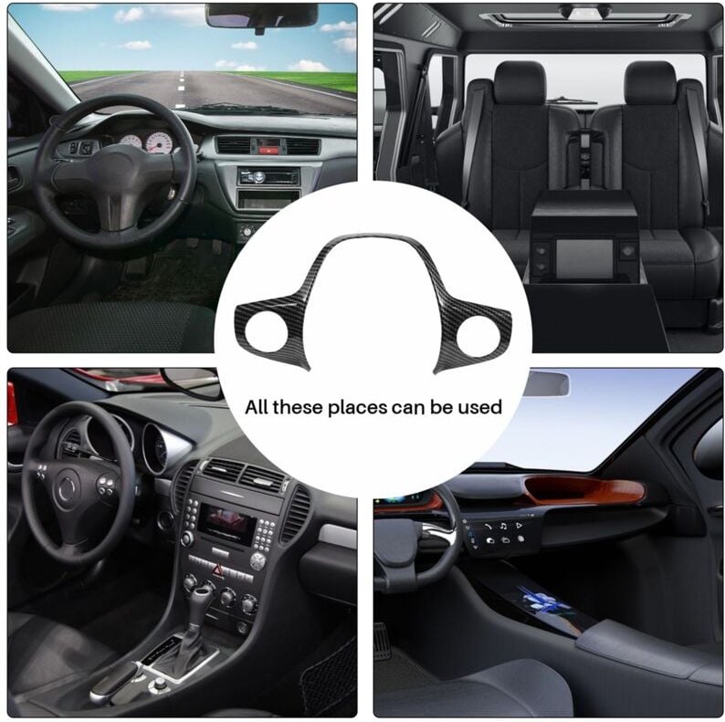 3 STÜCKE Kohle Faser Farbe Lenken Rad Abdeckung Trim Dekorative Rahmen für Focus Escape Mk3 2012-2015 ZubehöR