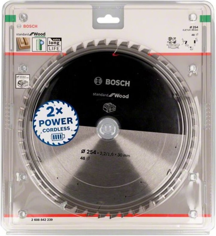 Pro Wood cordless Kreissägeblatt, 254 x 2,2 x 30 mm, T48