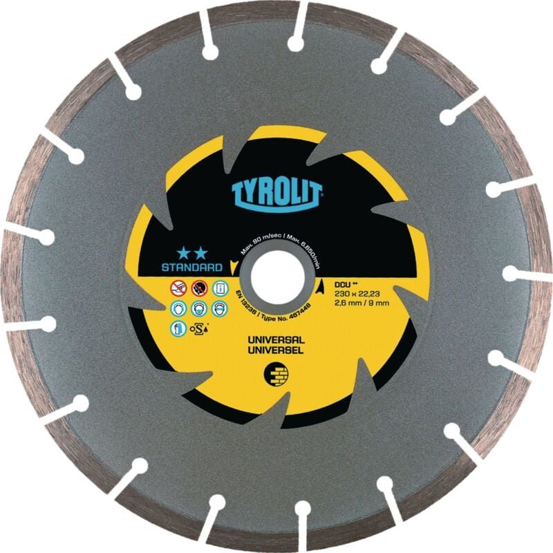 Diamanttrennscheibe DCU Stand.D.125mm Bohr.22,23mm Bau univ.7mm TYROLIT