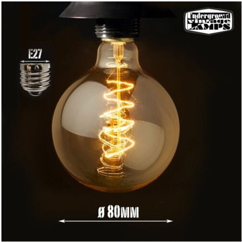 Trade Shop Traesio - Trade Shop - Vintage dekorative Carbon Globe Filament LED-Lampe E27 Stecker 4W -