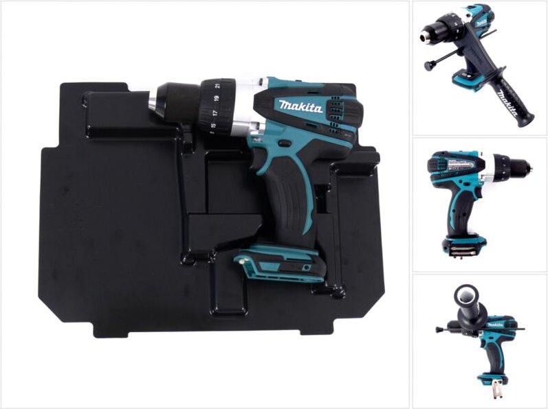Dhp 458 ze Akku Schlagbohrschrauber 18V 91Nm + Einlage für Makpac - Makita