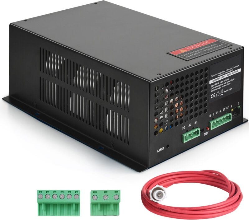 CO2-Laser-Netzteil, 150 w für Laserröhre, Konstantstrom und Leerlaufschutz, schnelle Wärmeableitung, kompatibel mit Lase...
