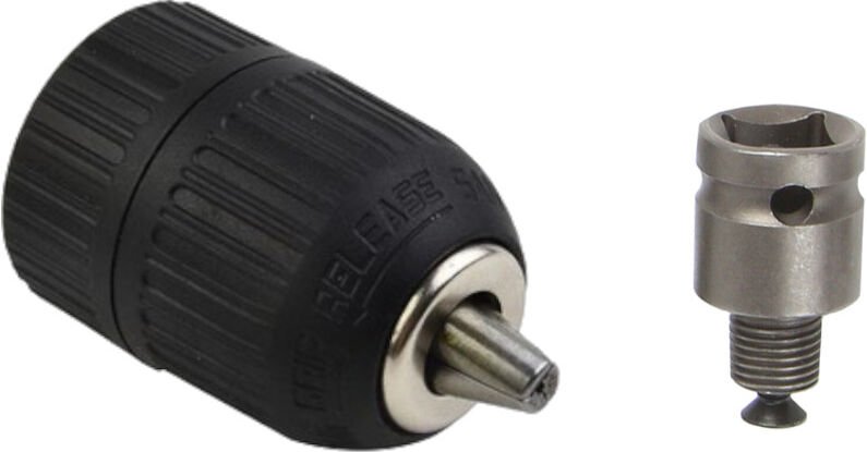 Trade-shop - Schnellspann Profi Bohrfutter + 1/2' Vierkant-Adapter Stecknuss für Bohrmaschinen Bohrschrauber, 1/2' x 20 ...