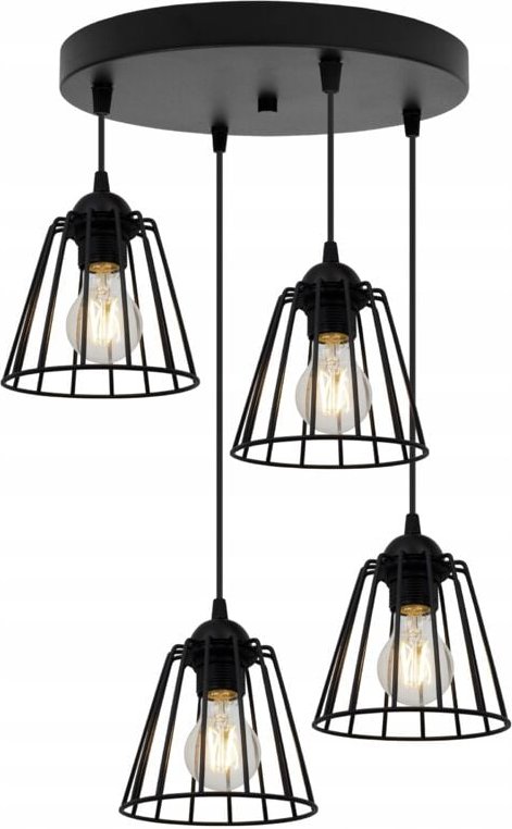 Schwarze Draht-Hängelampe Loft Led-Kronleuchter