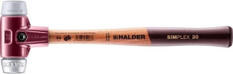 Simplex Schonhammer ø 30 mm TPE-mid grau / Weichmetall mit Tempergussgehäuse - Halder