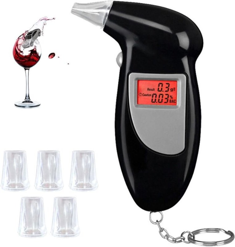 Tonchean - Digitaler Alkoholtester, tragbarer Alkoholtester mit LCD-Display, universelle Passform, schnell reagierender ...