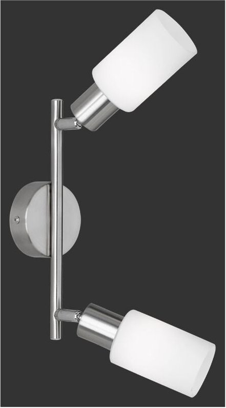 Iperbriko - Deckenleuchte Nickel 2 Spot verstellbarer Glaslampenschirm Mars Trio Lighting