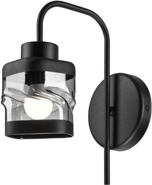 Lamkur Hugo Wandleuchte Schwarz, 1x E27
