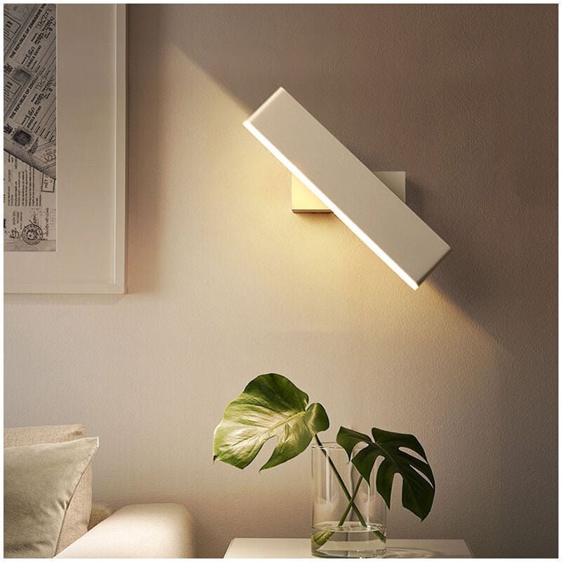 LED Wandleuchte Weiße Lampe Kreatives Design Innenbeleuchtung Fast 360 Grad drehbar Wandlampe für Schlafzimmer Wohnzimme...