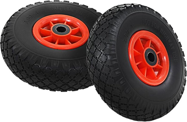 vidaXL 4er-Set PU Vollgummi-Handwagenräder 3.00-4 (260 x 85 mm)