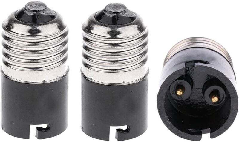 Adaptateur Convertisseur E27 Vers B22 Pour Ampoules Lot De 3 Pièces Noir