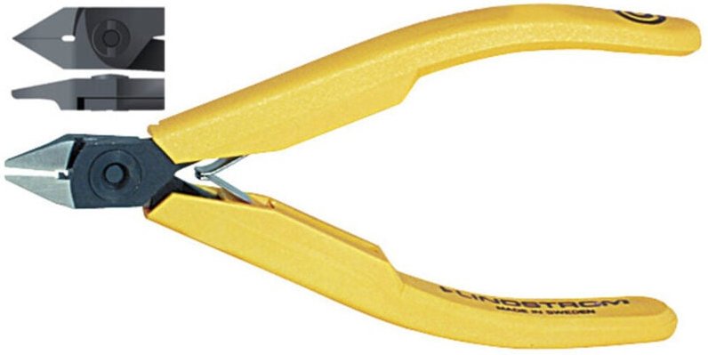 Lindström Elektronik-Seitenschneider, spitzer Kopf, ausgekehlt, kw, ganze Länge: 110 mm