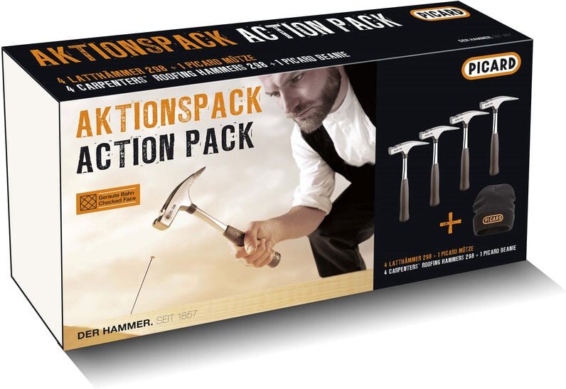 Aktion 4x Latthammer geraut Nr. 298 + Mütze Logo 0070061-002 - Picard