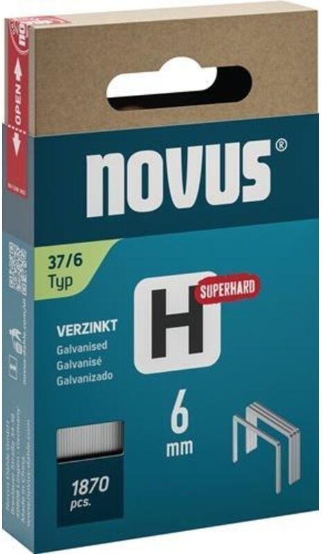 Novus Hammertacker Klammern Typ 37 6 mm 1870 Stück Feindrahtklammern Tackerklammer